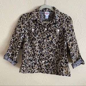 Ruby Rd. Favorites Leopard Print Button Down sz10P